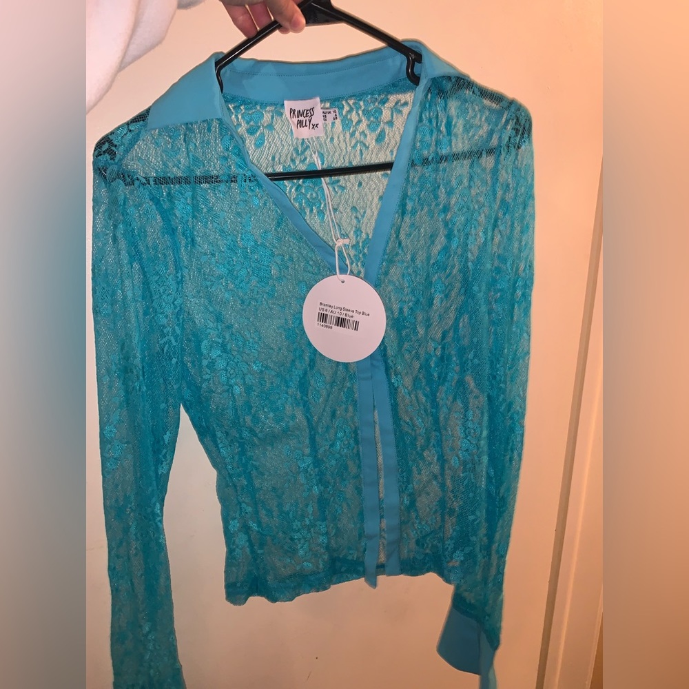 Princess Polly Blue Lace Top